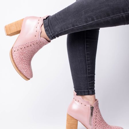 Botín Amanda Leopardo Rosa/Palo Rosa
