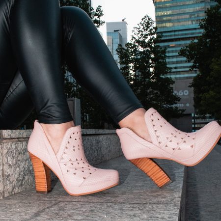 Botín Zara Color Cobra Palo Rosa