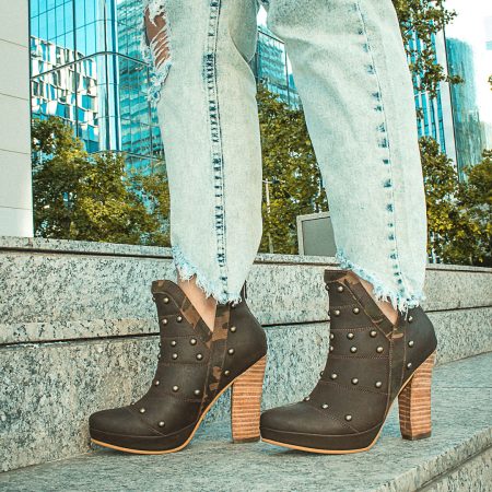 Botín Kiara Color Café/Renobuck Militar