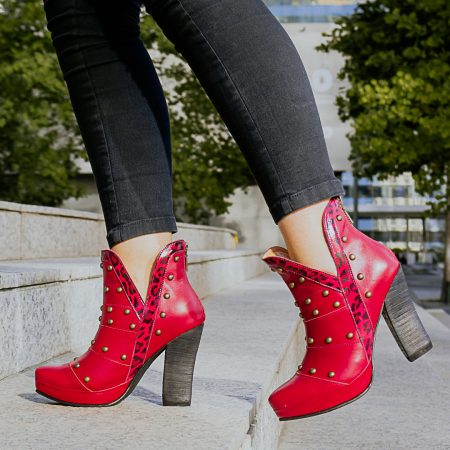 Botín Kiara Rojo/Print Rojo