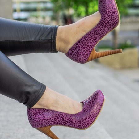 Stiletto Color Leopardo Morado