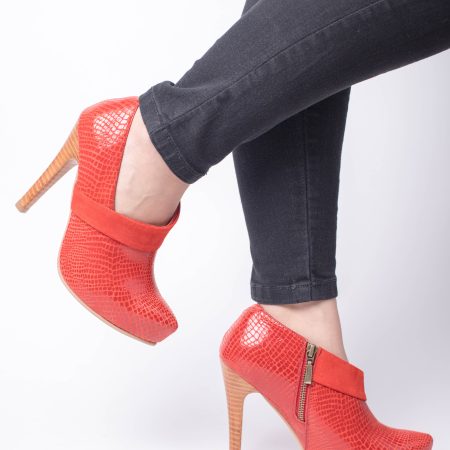 Botín Luciana Color Folia Rojo/Renobuck Rojo