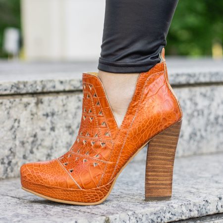 Botín Zara Color Caimán Naranjo