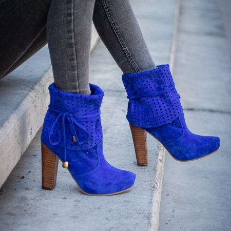 Polaina Color Renobuck Azul Furia